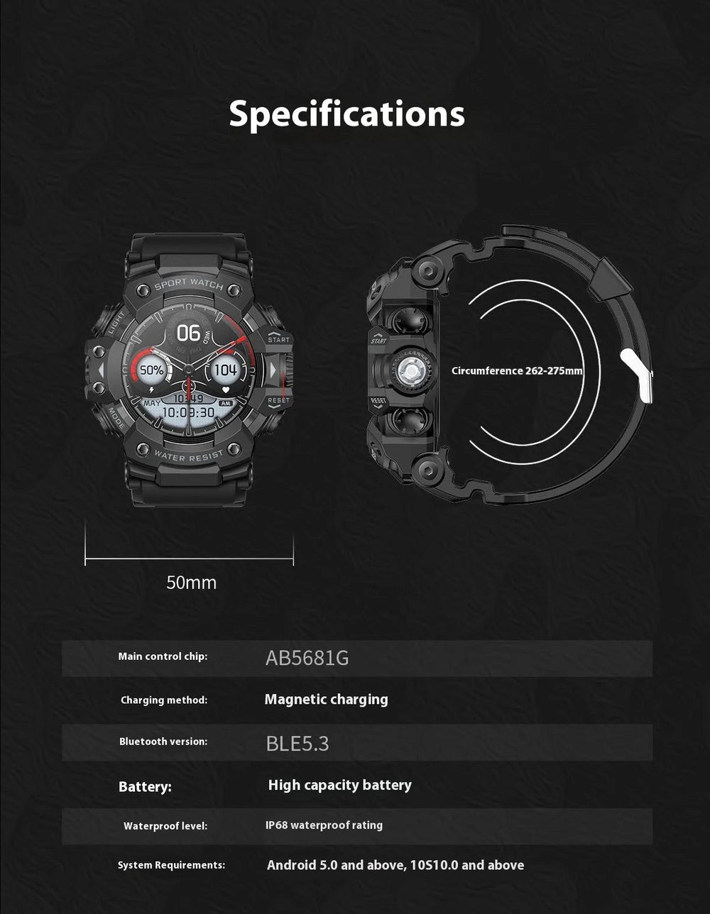 Outdoor Smart Watch with Bluetooth Calling