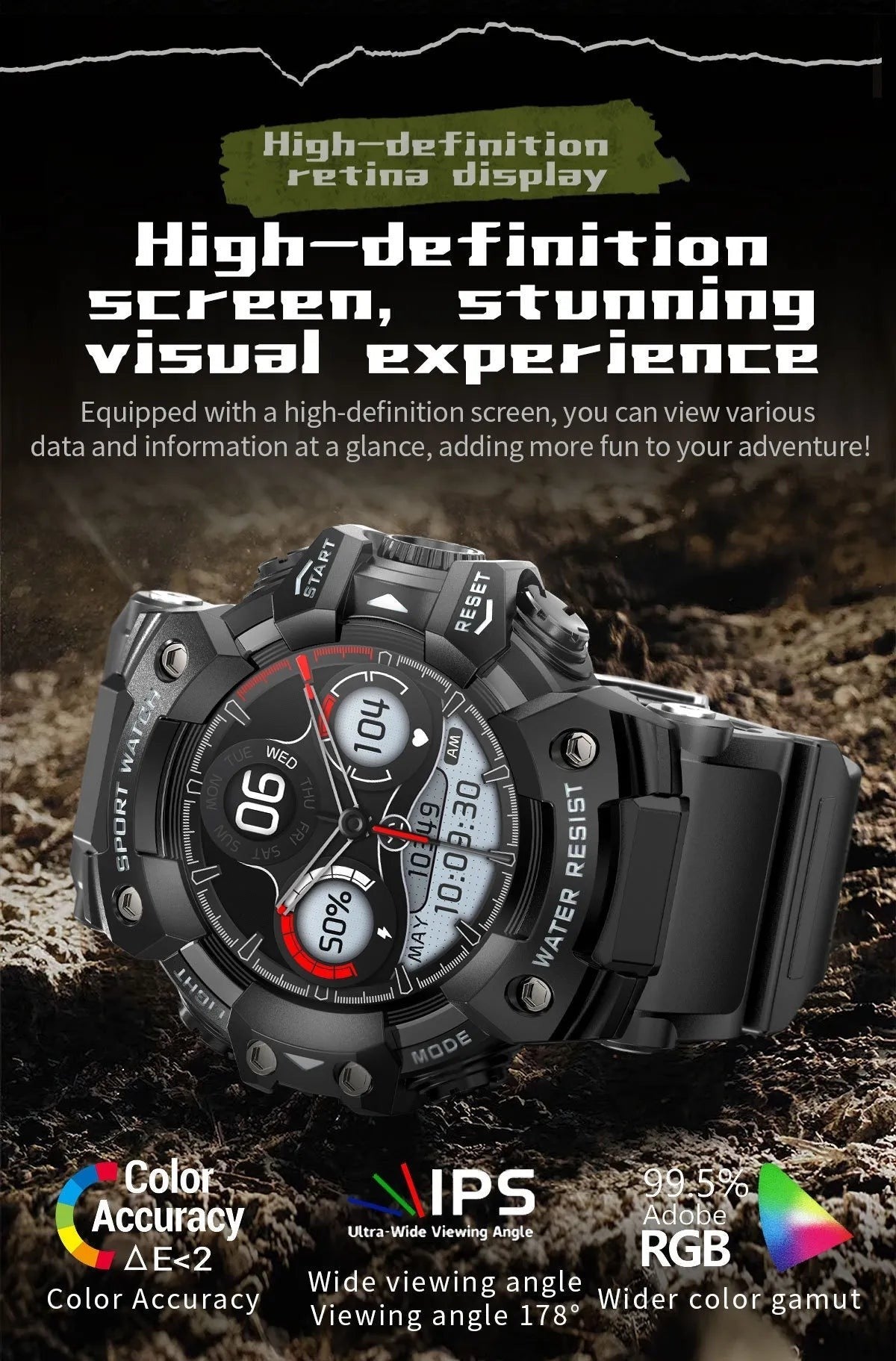 Outdoor Smart Watch with Bluetooth Calling