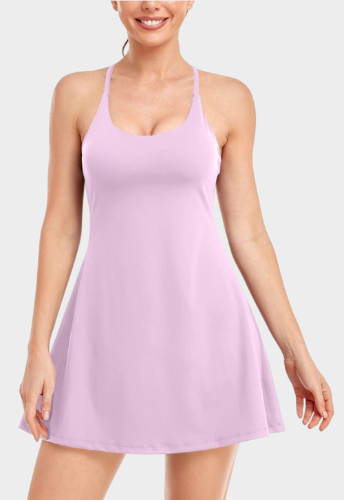 Women’s Tennis Dress w/ Built-In Shorts & Pockets