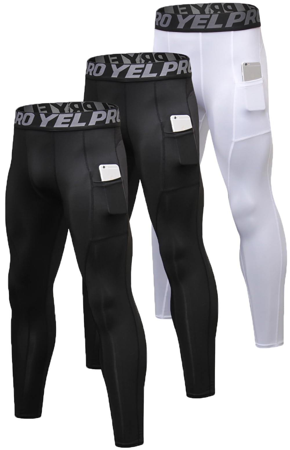Men’s 3-Pack Compression Tights w/ Pockets
