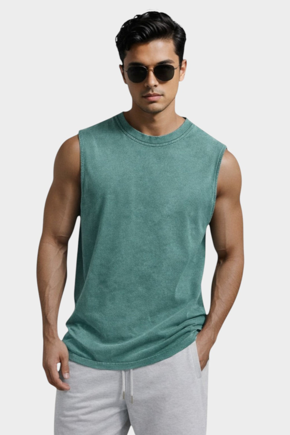 Men’s Cotton Tank Top – Sleeveless Gym Shirt